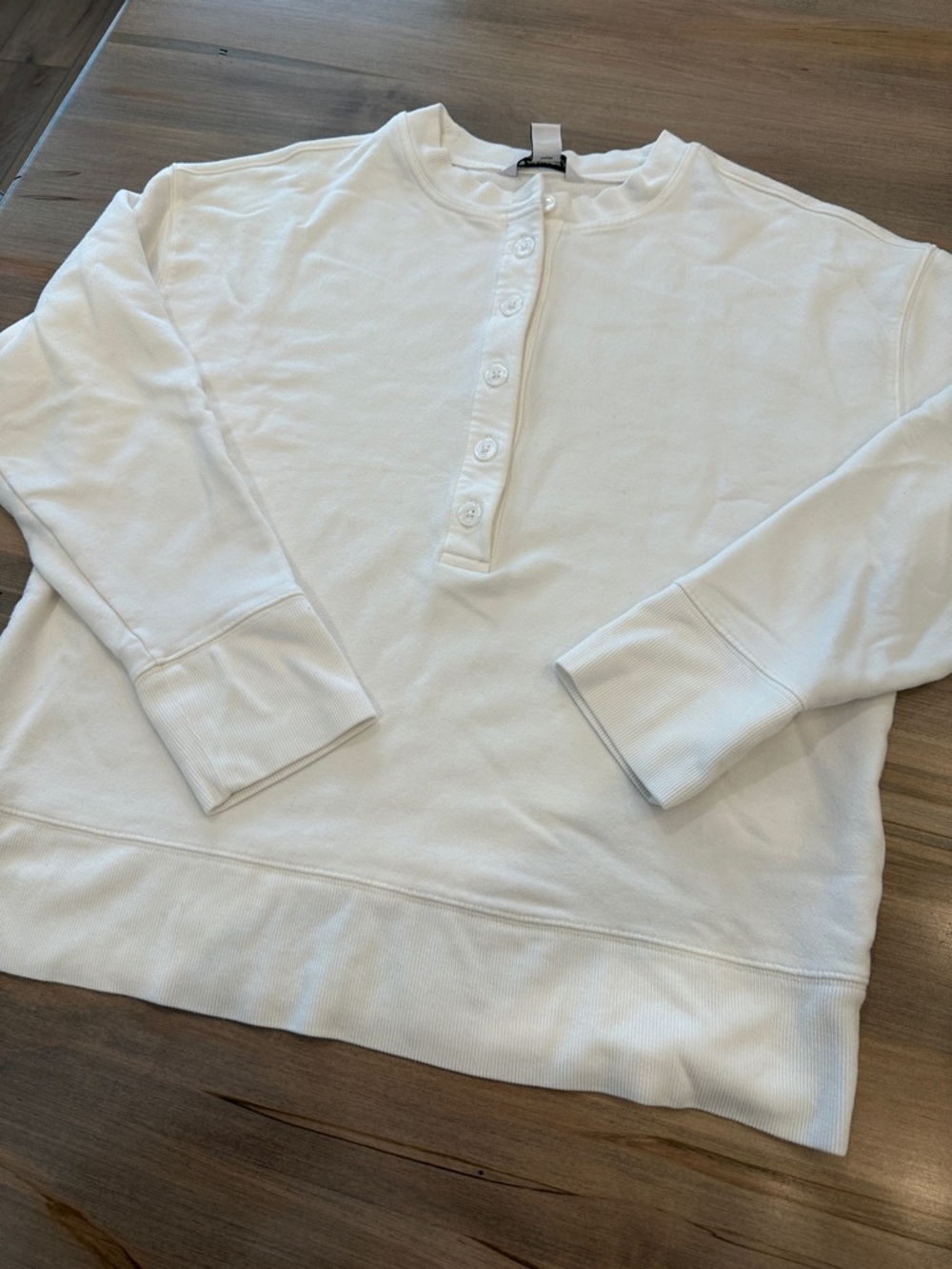 Athleta Off-White Henley Pullover Sweatshirt